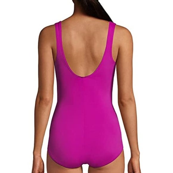 NWT Lands' End Women's Scoop Neck Soft Cup Tugless One Piece Swim Sz 18W/L DD45 - Picture 3 of 3